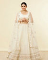 alt message - Mohey Women Dark Cream Sitara Embroidered Lehenga image number 0